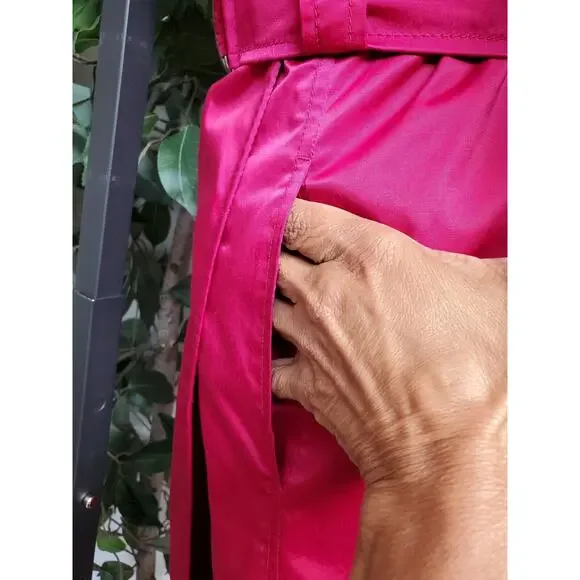 Mossimo Womens Pink Polyester Notch Collar Long Sleeve Belted Coat Jacket Small - Picture 13 of 13